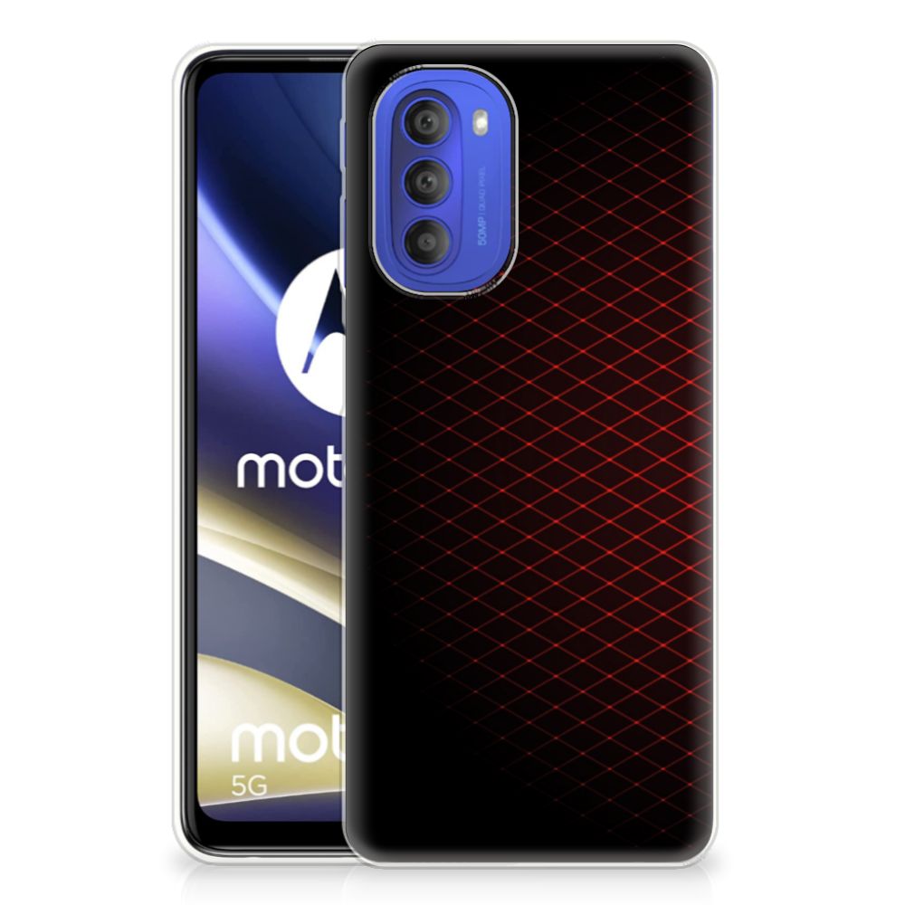Motorola Moto G51 5G TPU bumper Geruit Rood