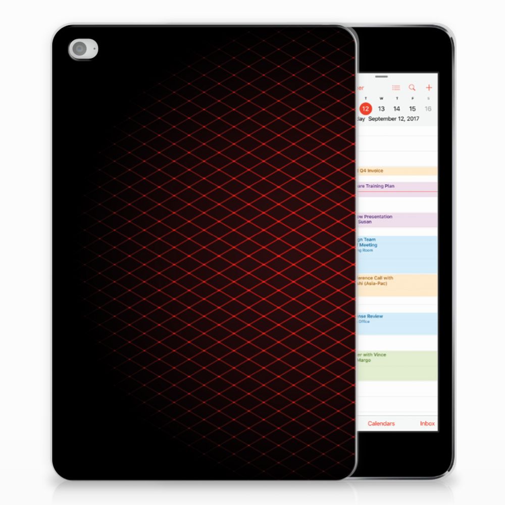 Apple iPad Mini 4 Uniek Tablethoesje Geruit Rood