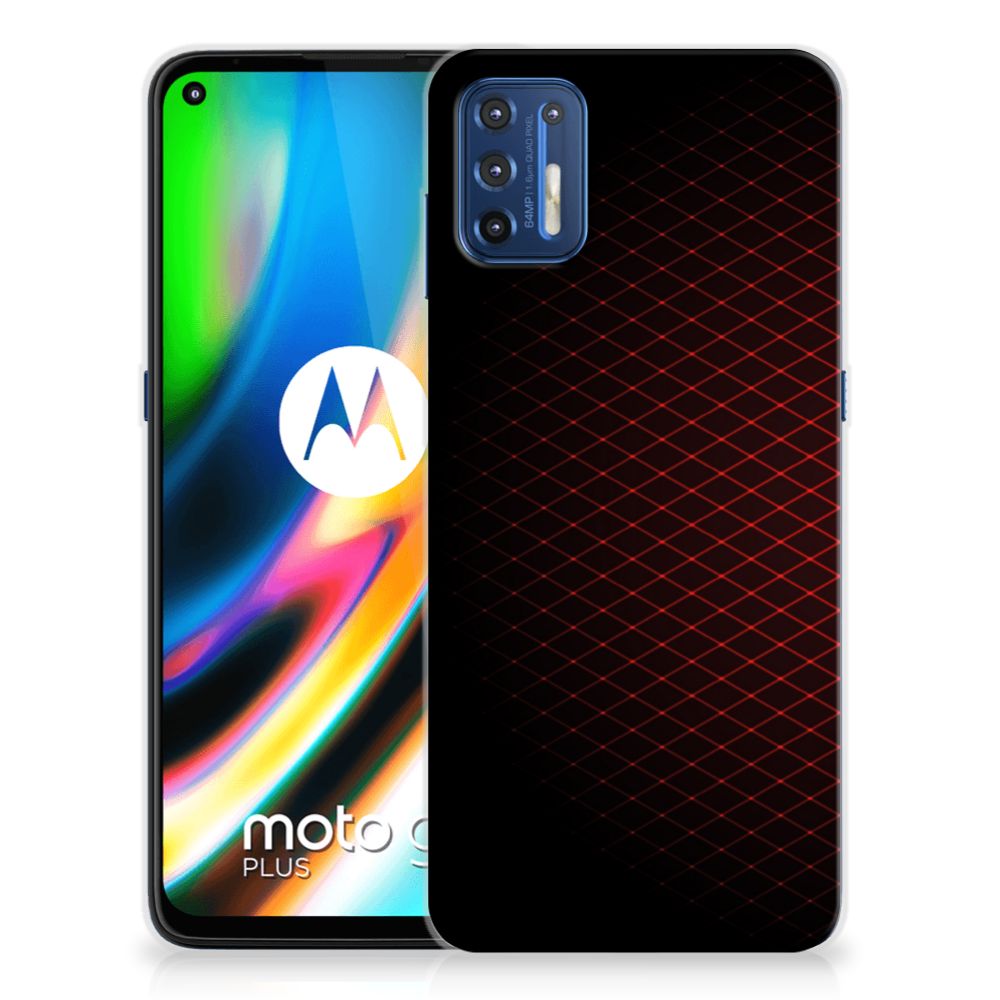 Motorola Moto G9 Plus TPU bumper Geruit Rood