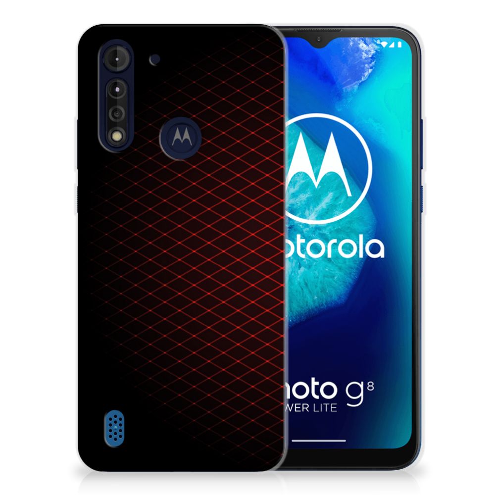 Motorola Moto G8 Power Lite TPU bumper Geruit Rood