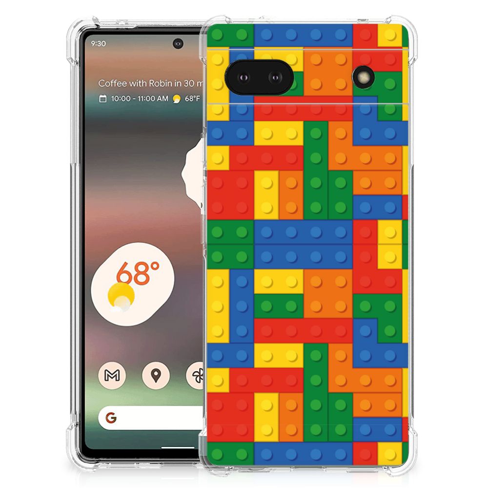 Google Pixel 6A Doorzichtige Silicone Hoesje Blokken