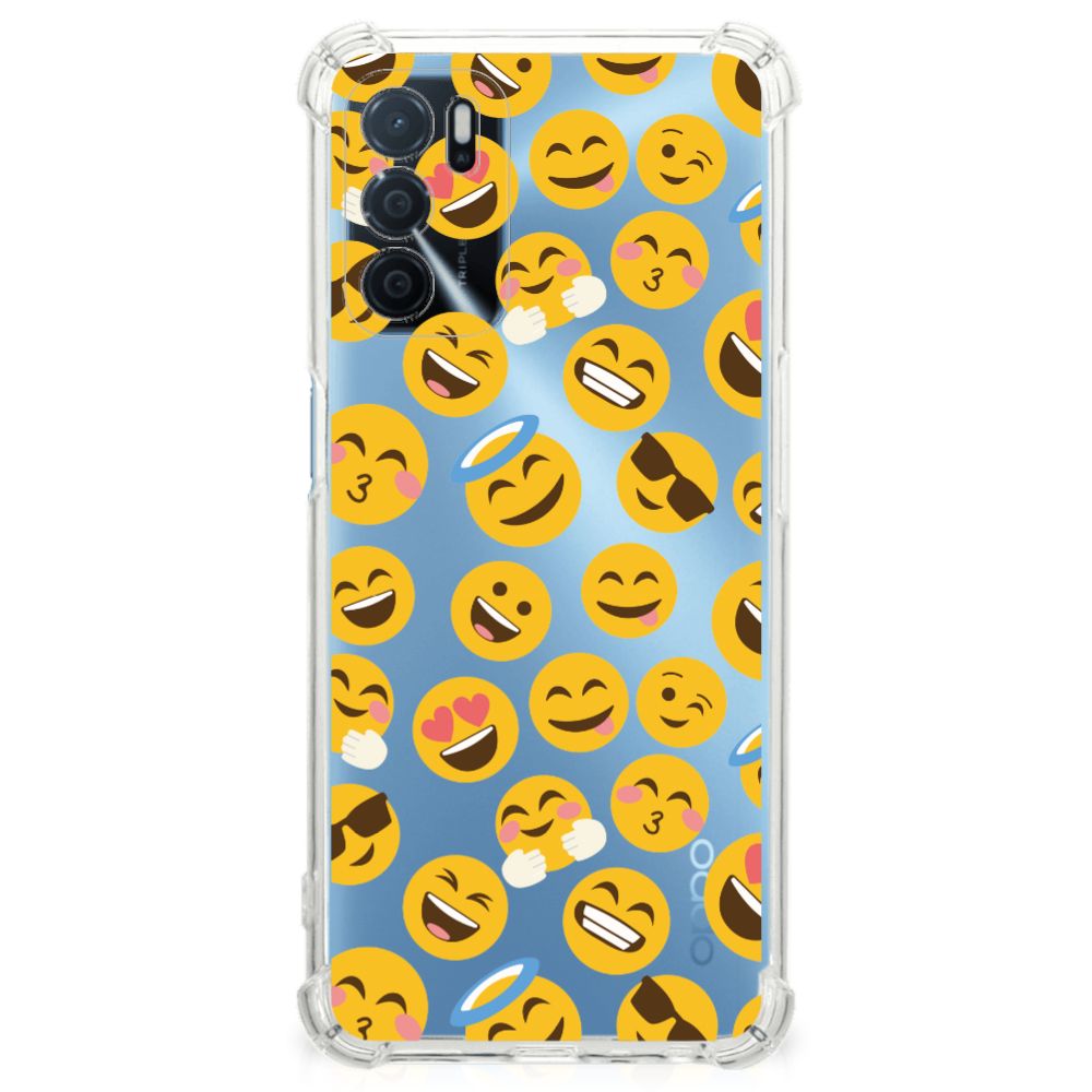 OPPO A16 | A16s | A54s Doorzichtige Silicone Hoesje Emoji