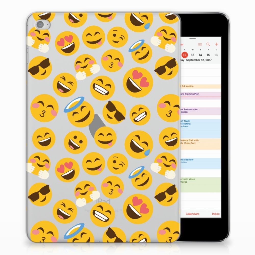 Apple iPad Mini 4 Uniek TPU Hoesje Emoji's
