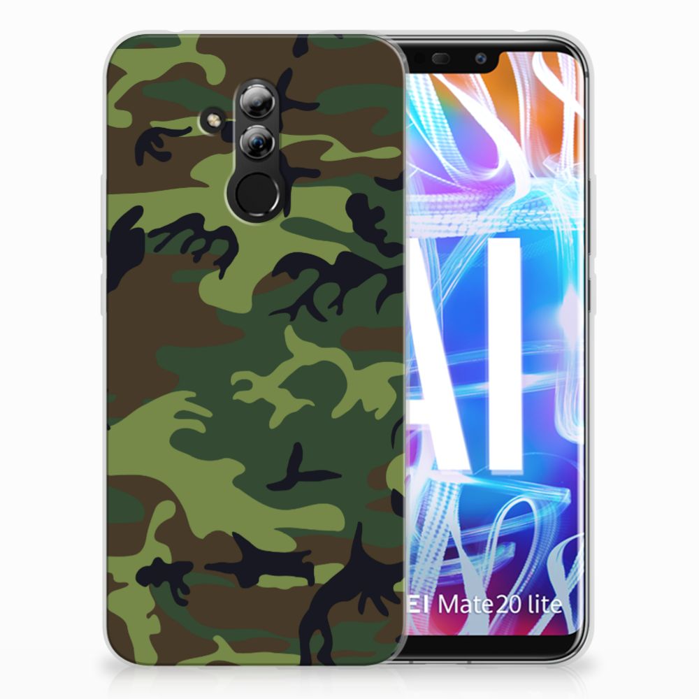 Huawei Mate 20 Lite TPU Hoesje Design Army Dark