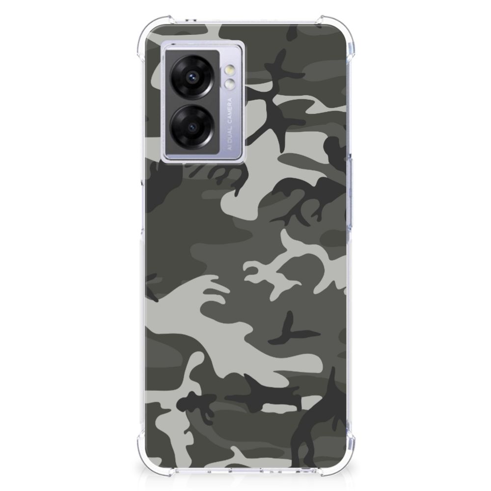 OPPO A77 5G | A57 5G Doorzichtige Silicone Hoesje Army Light