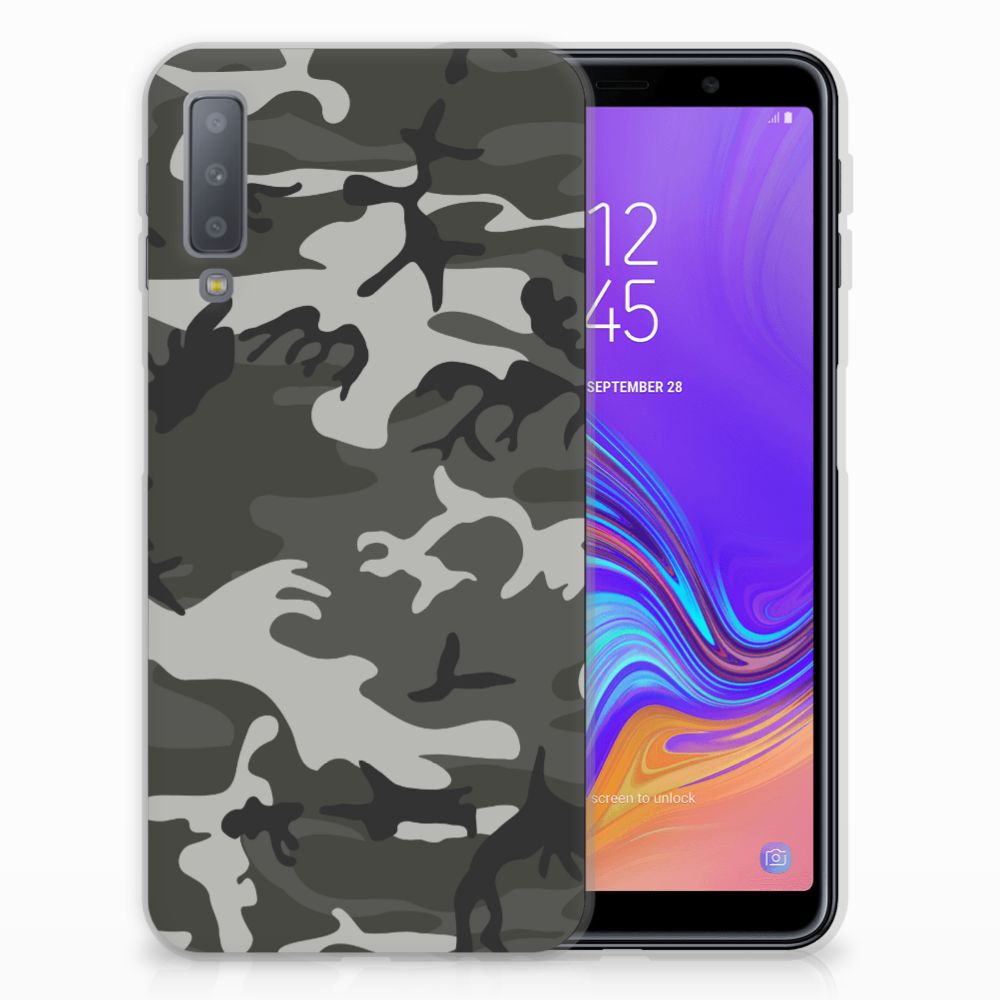 Samsung Galaxy A7 (2018) Uniek TPU Hoesje Army Light