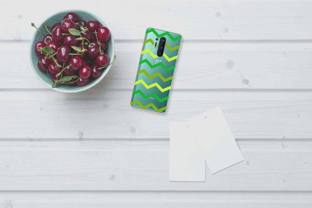OnePlus 8 Pro TPU bumper Zigzag Groen