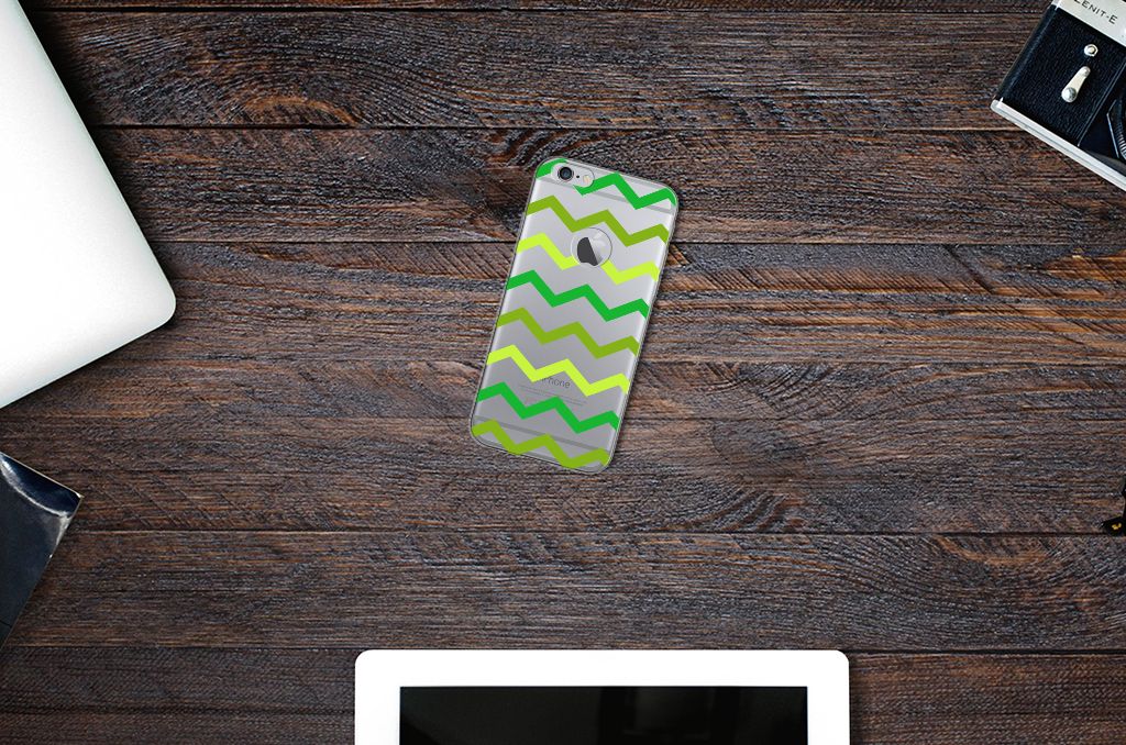 Apple iPhone 6 Plus | 6s Plus TPU bumper Zigzag Groen