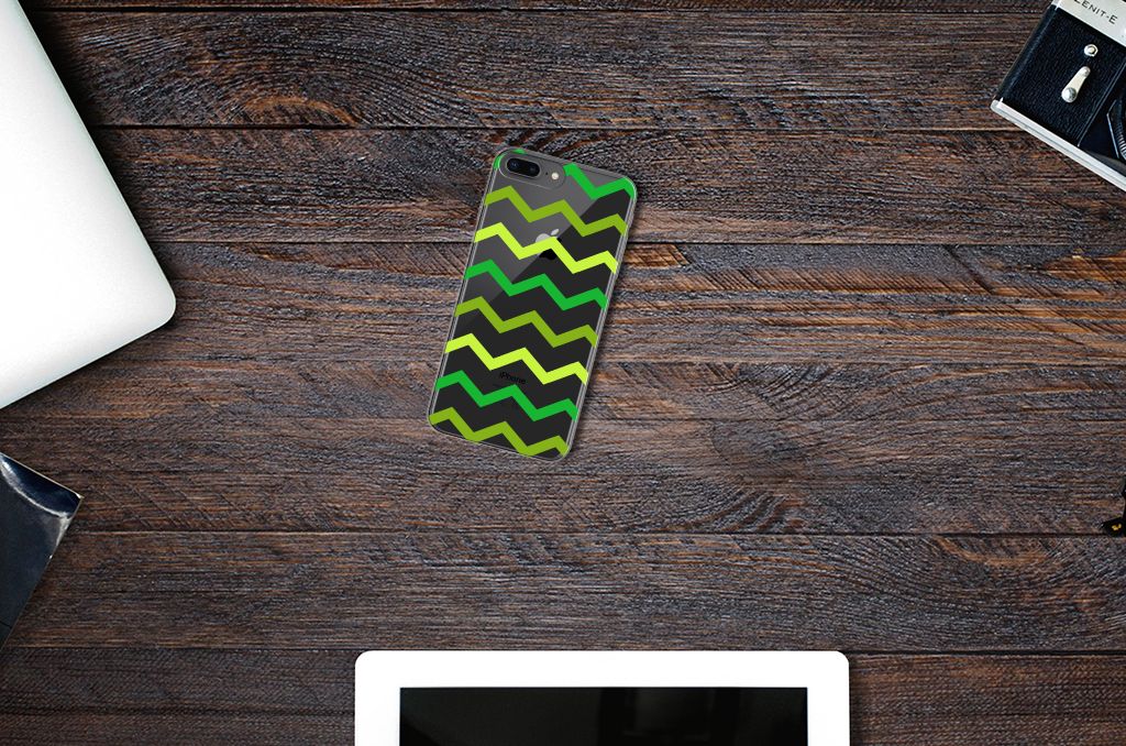 Apple iPhone 7 Plus | 8 Plus TPU bumper Zigzag Groen