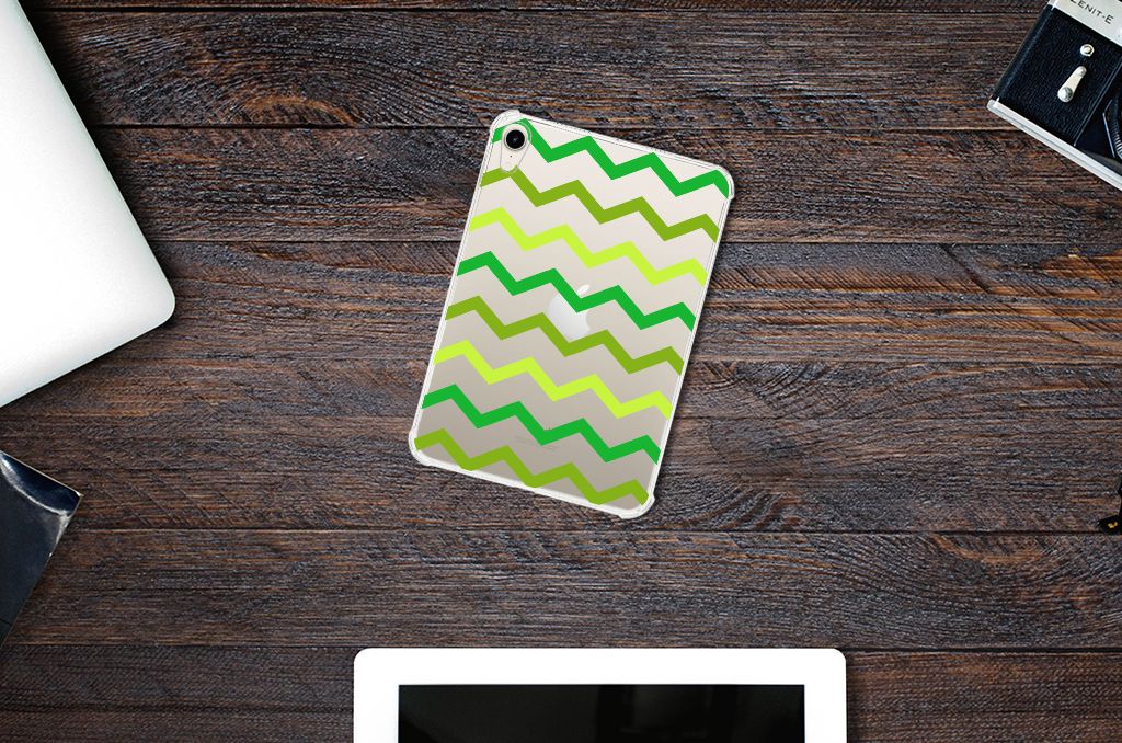Apple iPad mini 6 (2021) Hippe Hoes Zigzag Groen