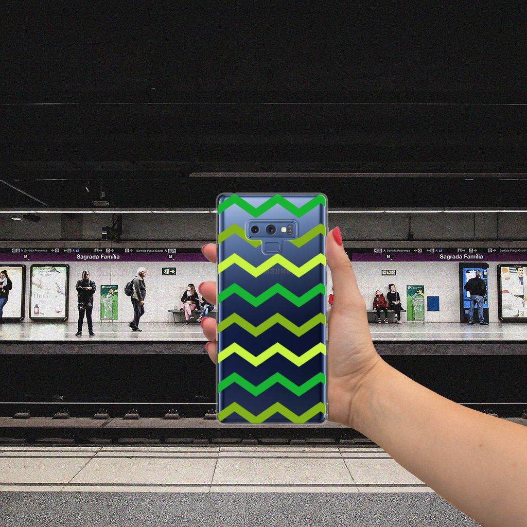 Samsung Galaxy Note 9 TPU bumper Zigzag Groen
