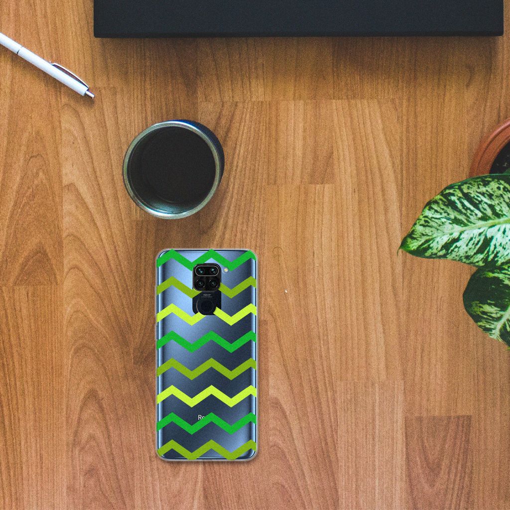 Xiaomi Redmi Note9 TPU bumper Zigzag Groen