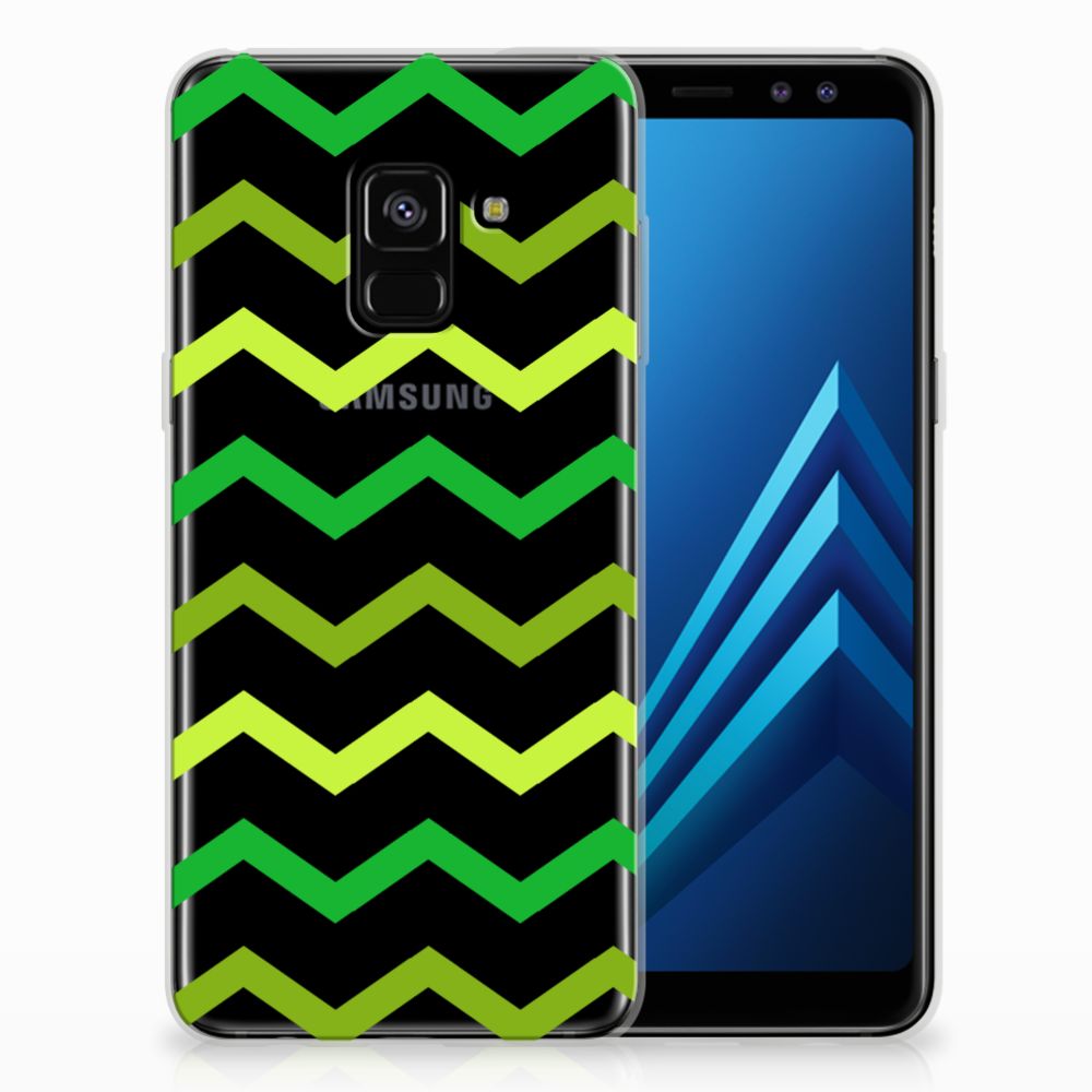 Samsung Galaxy A8 (2018) TPU bumper Zigzag Groen