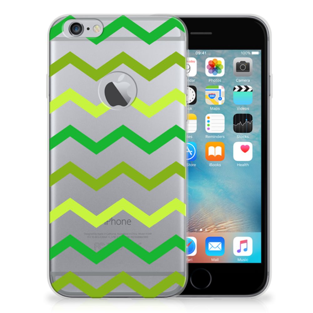 Apple iPhone 6 Plus | 6s Plus Uniek TPU Hoesje Zigzag Groen