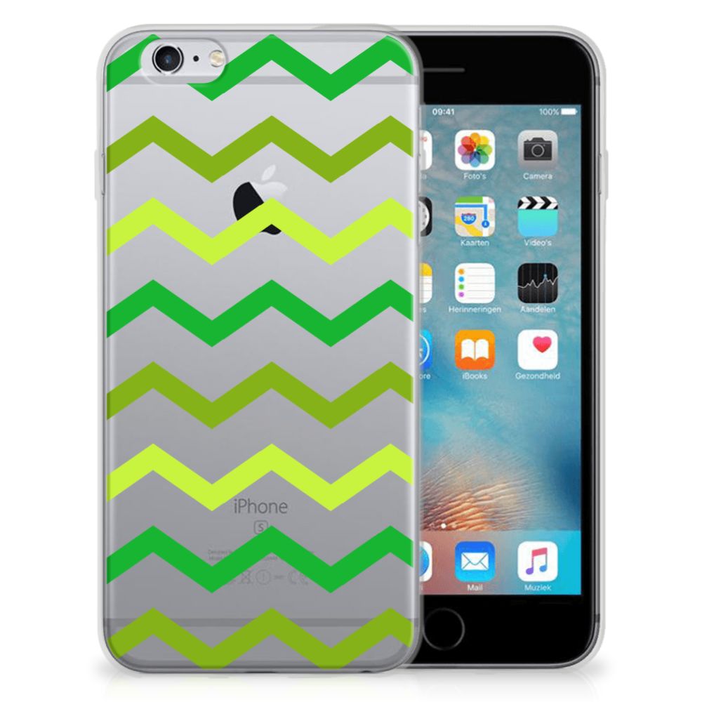 Apple iPhone 6 | 6s Uniek TPU Hoesje Zigzag Groen