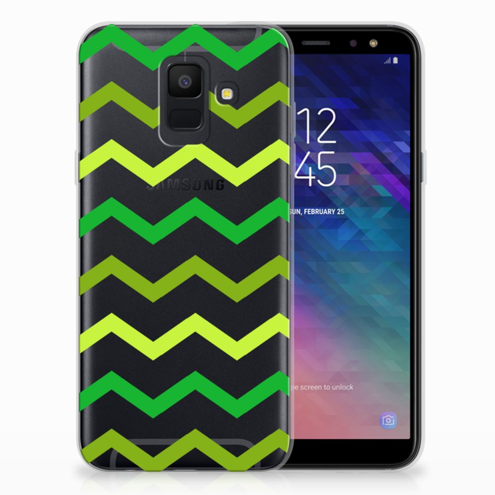 Samsung Galaxy A6 (2018) TPU bumper Zigzag Groen