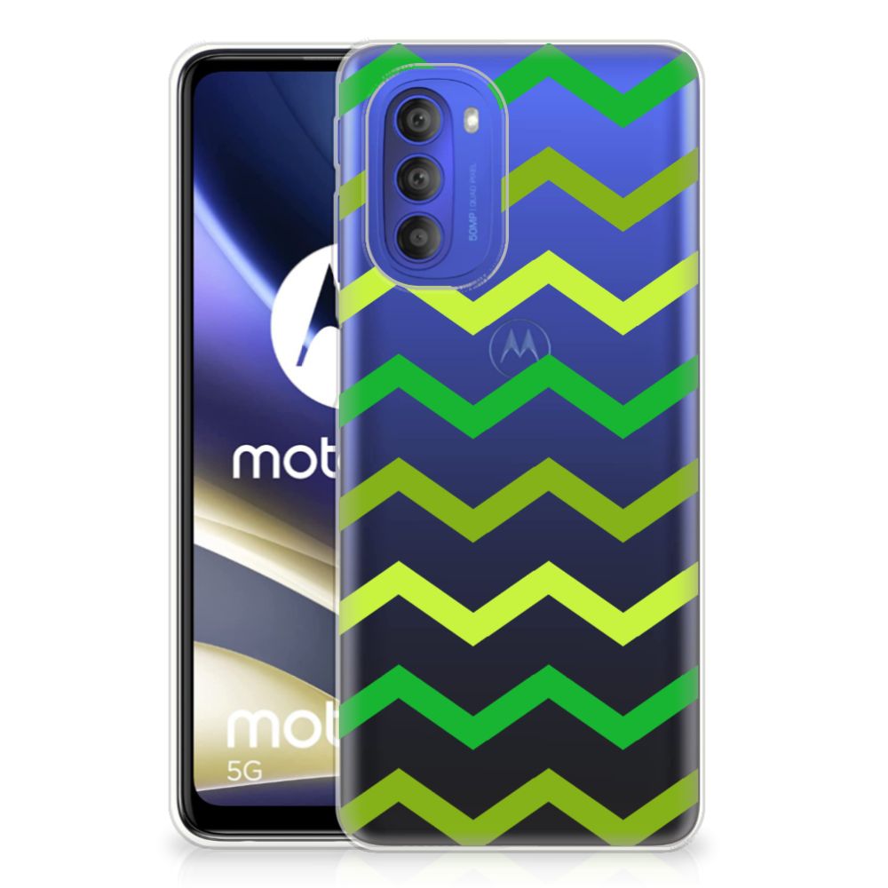 Motorola Moto G51 5G TPU bumper Zigzag Groen