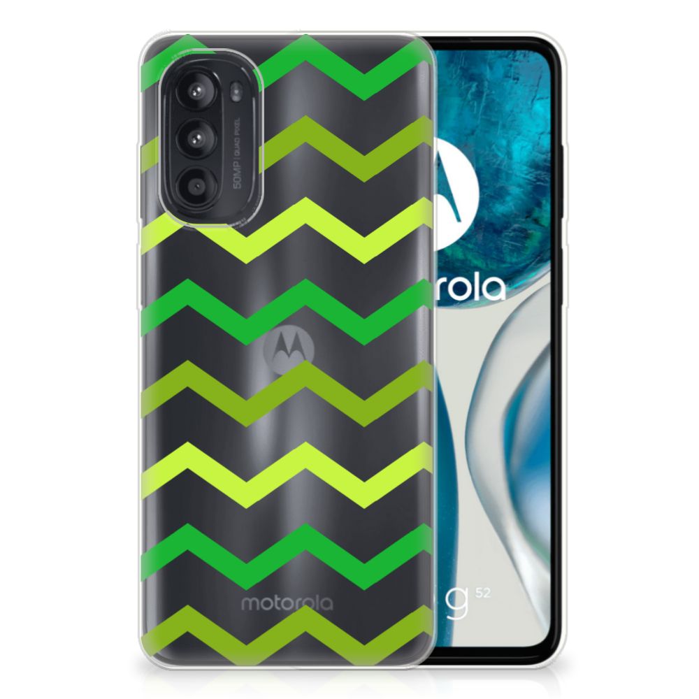 Motorola Moto G52/G82 TPU bumper Zigzag Groen