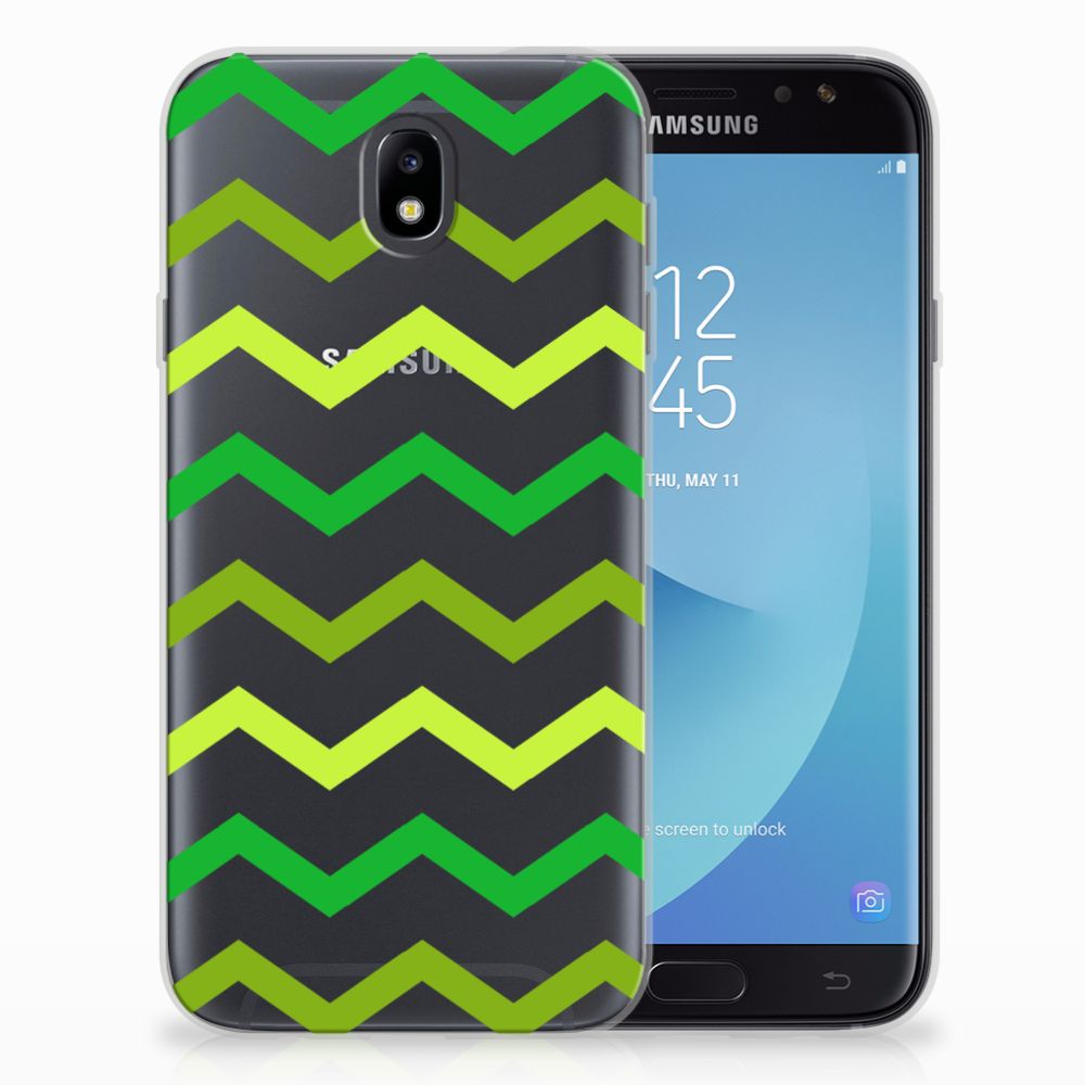 Samsung Galaxy J7 2017 | J7 Pro TPU bumper Zigzag Groen
