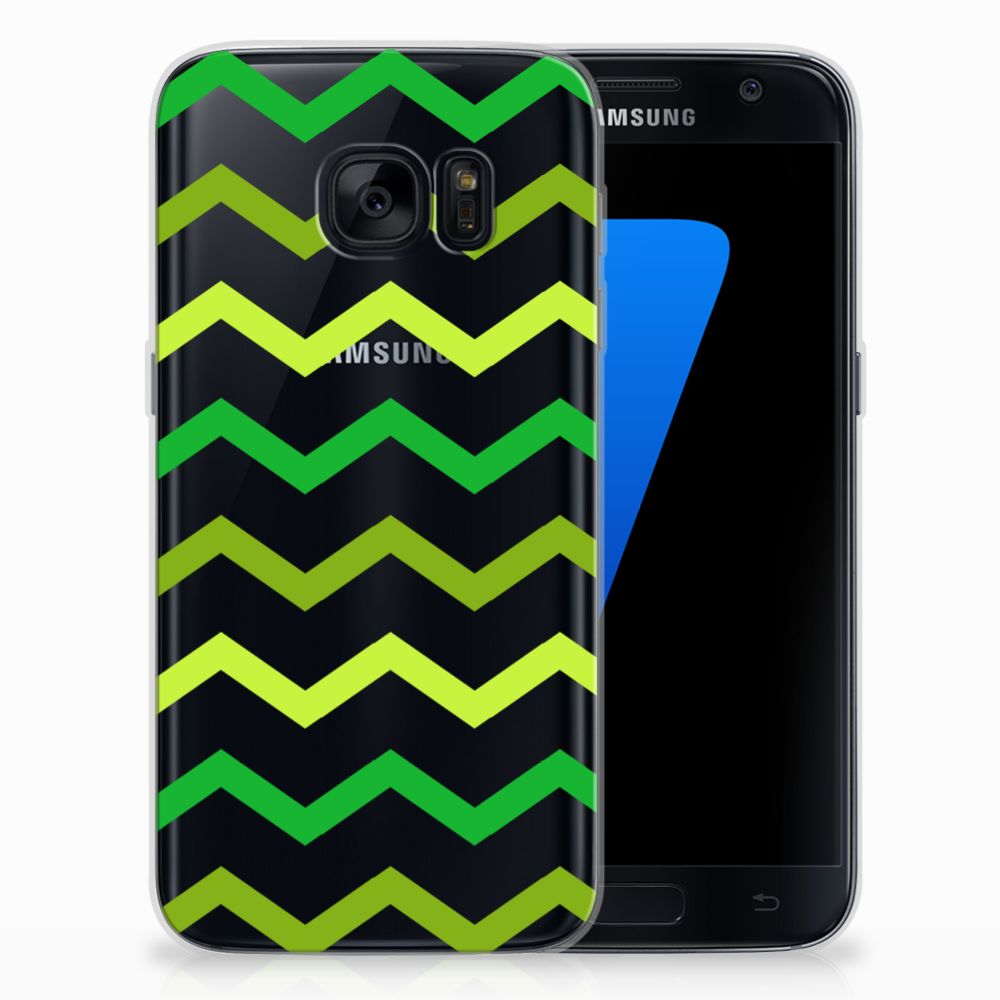 Samsung Galaxy S7 TPU bumper Zigzag Groen