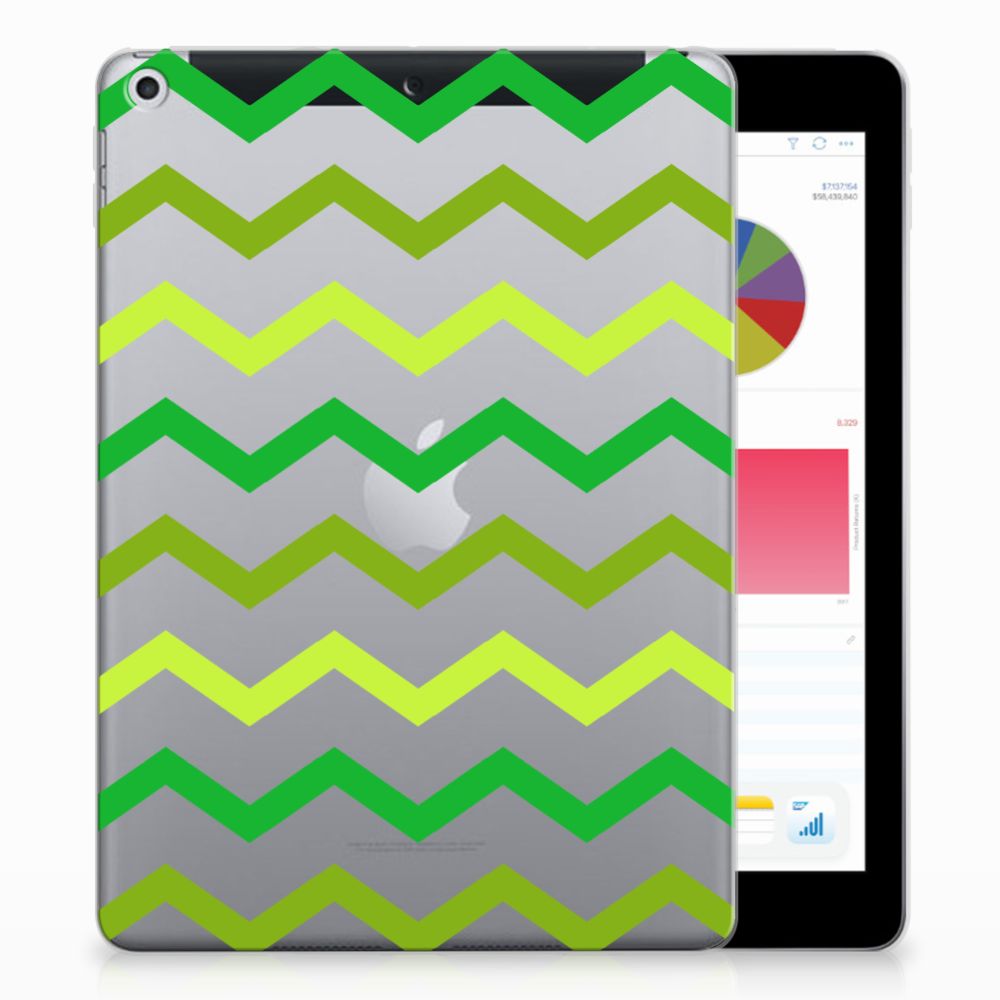 Apple iPad 9.7 2018 | 2017 Uniek Tablethoesje Zigzag Groen