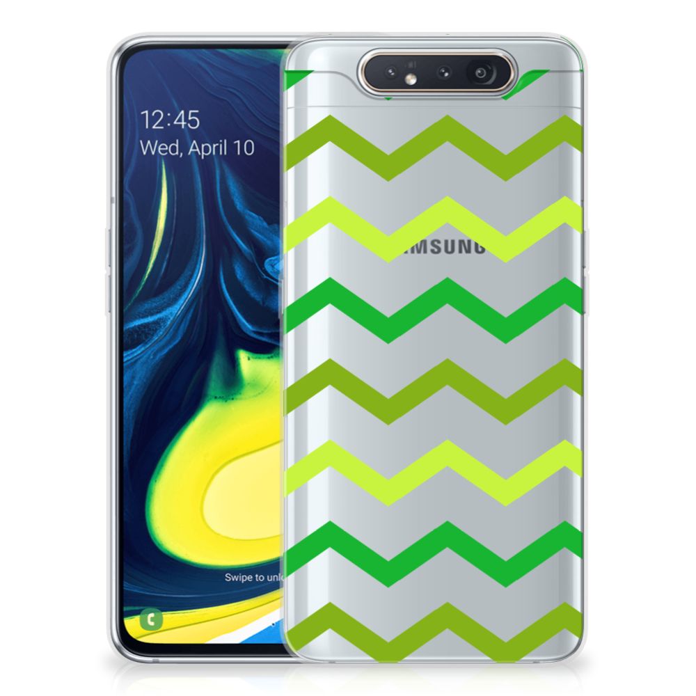 Samsung Galaxy A80 TPU bumper Zigzag Groen