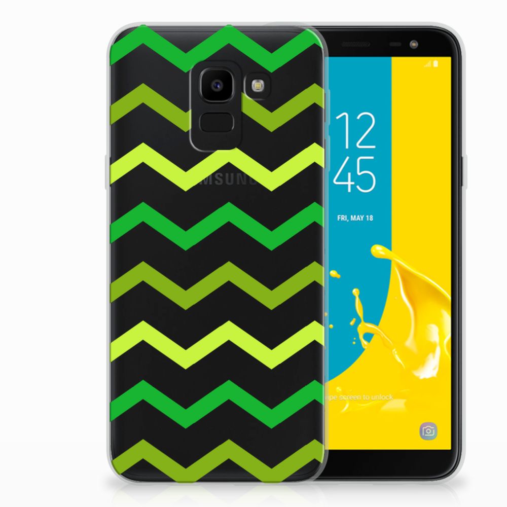 Samsung Galaxy J6 2018 TPU bumper Zigzag Groen