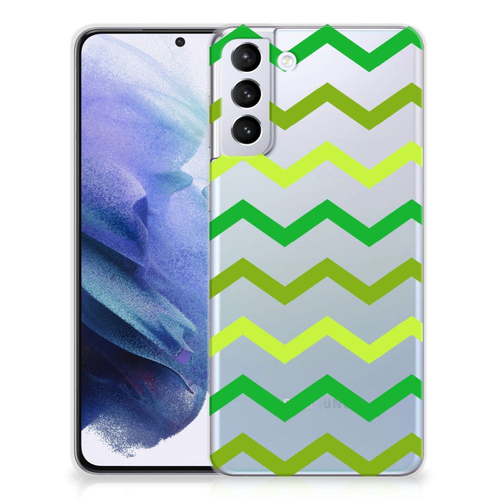 Samsung Galaxy S21 Plus TPU bumper Zigzag Groen