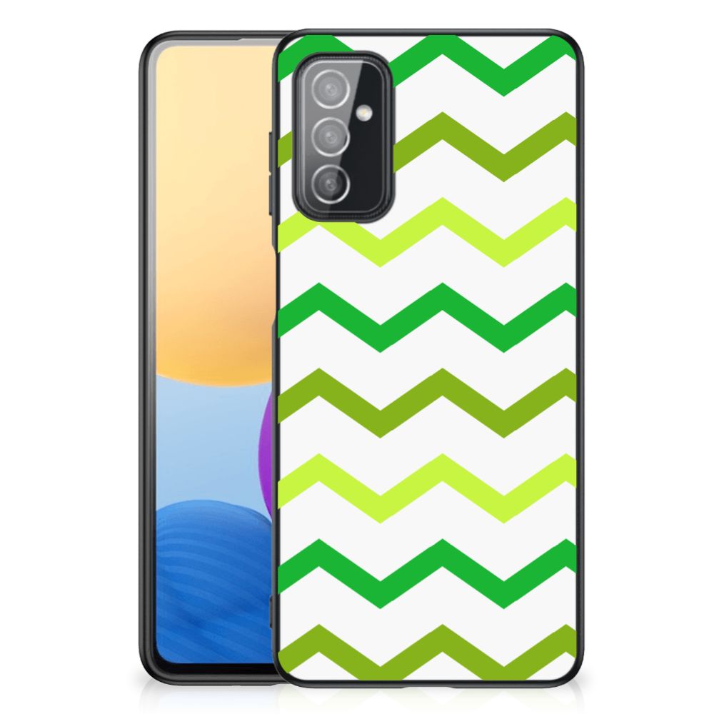 Samsung Galaxy M52 Back Case Zigzag Groen