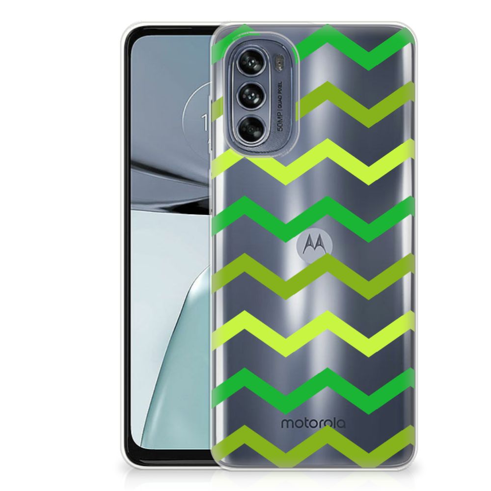 Motorola Moto G62 5G TPU bumper Zigzag Groen