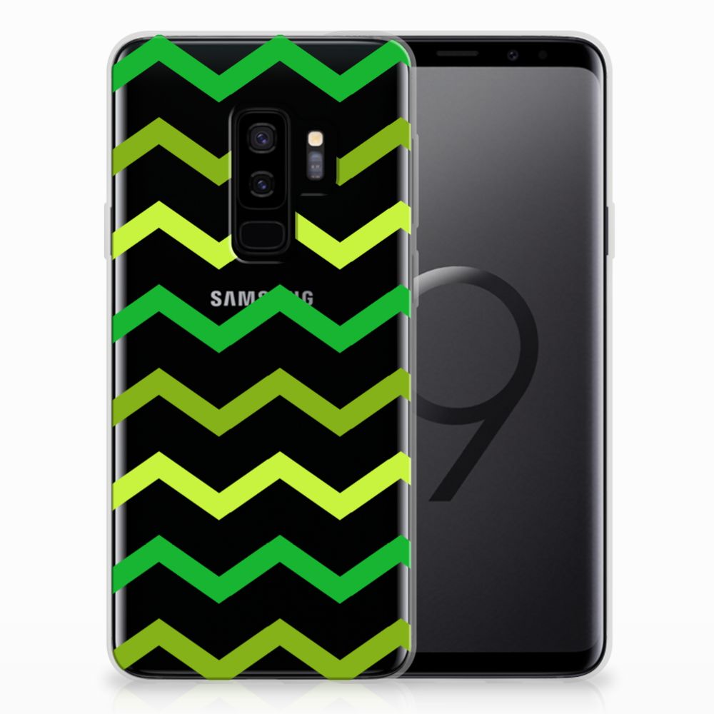 Samsung Galaxy S9 Plus TPU bumper Zigzag Groen