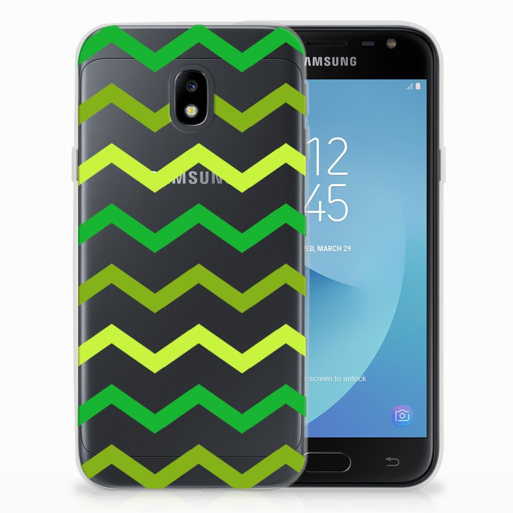 Samsung Galaxy J3 2017 TPU bumper Zigzag Groen