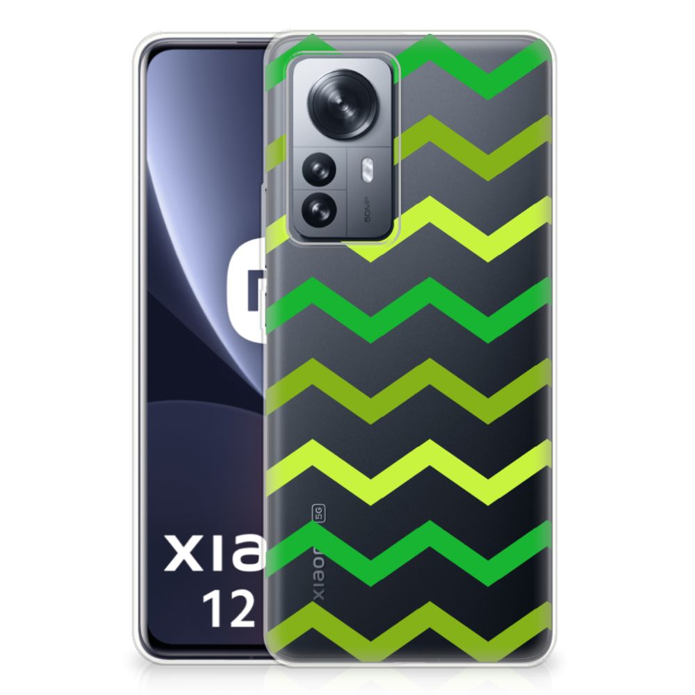 Xiaomi 12 Pro TPU bumper Zigzag Groen
