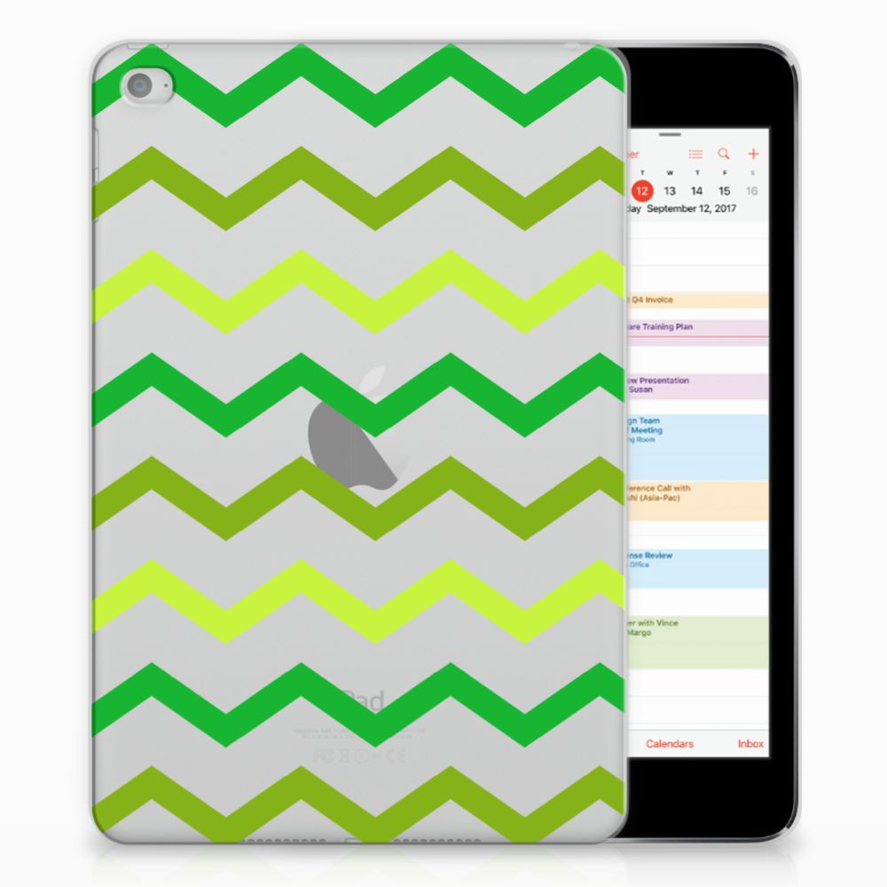 Apple iPad Mini 4 Uniek Tablethoesje Zigzag Groen