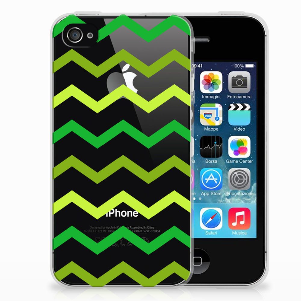 Apple iPhone 4 | 4s TPU bumper Zigzag Groen