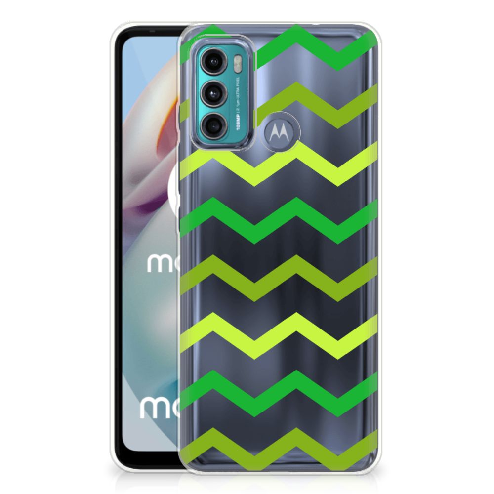 Motorola Moto G60 TPU bumper Zigzag Groen