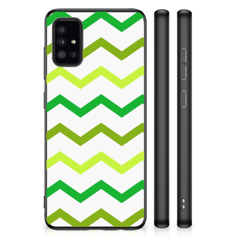Samsung Galaxy A51 Bumper Case Zigzag Groen