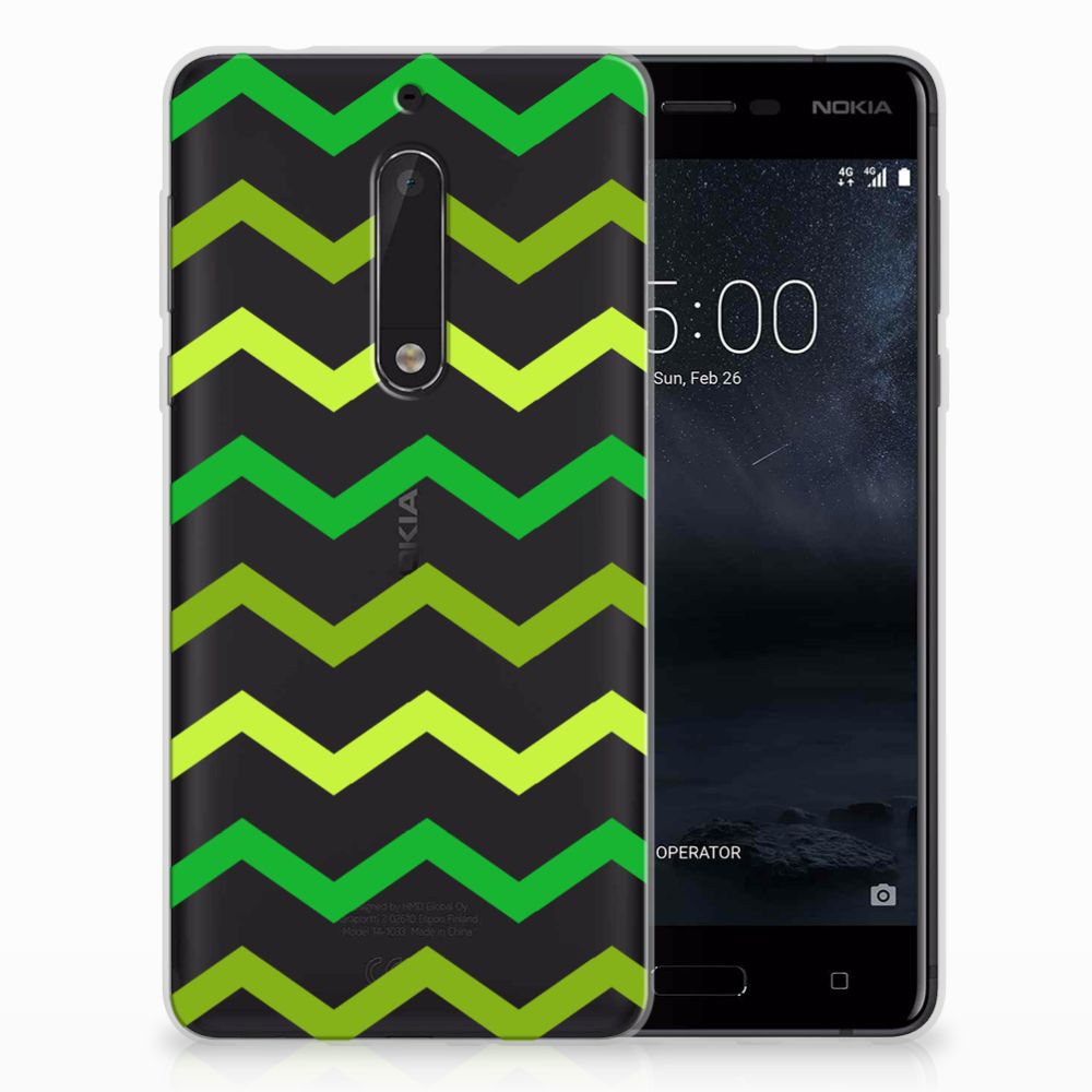 Nokia 5 Uniek TPU Hoesje Zigzag Groen