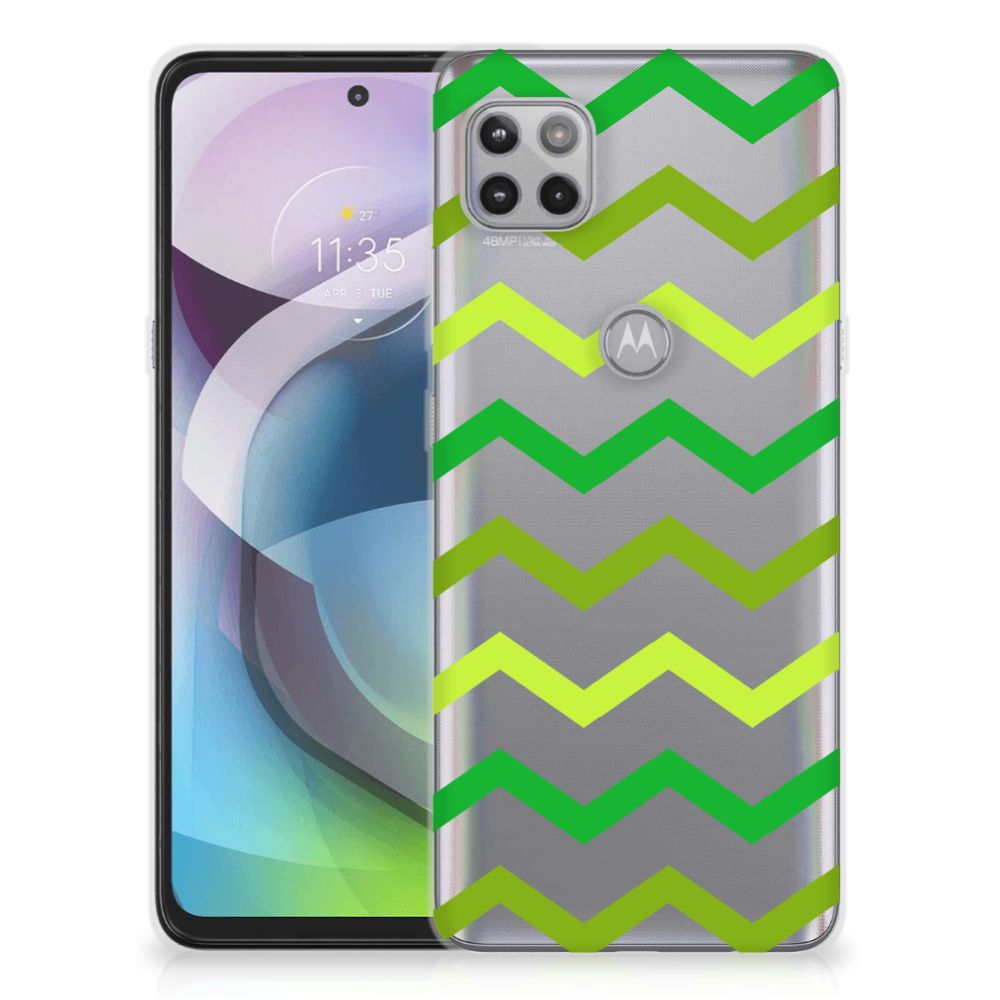 Motorola Moto G 5G TPU bumper Zigzag Groen