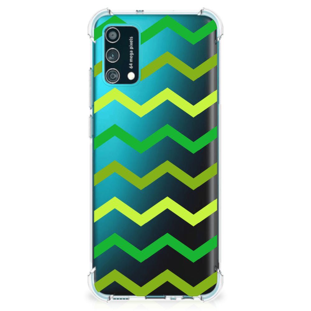 Samsung Galaxy M02s | A02s Doorzichtige Silicone Hoesje Zigzag Groen