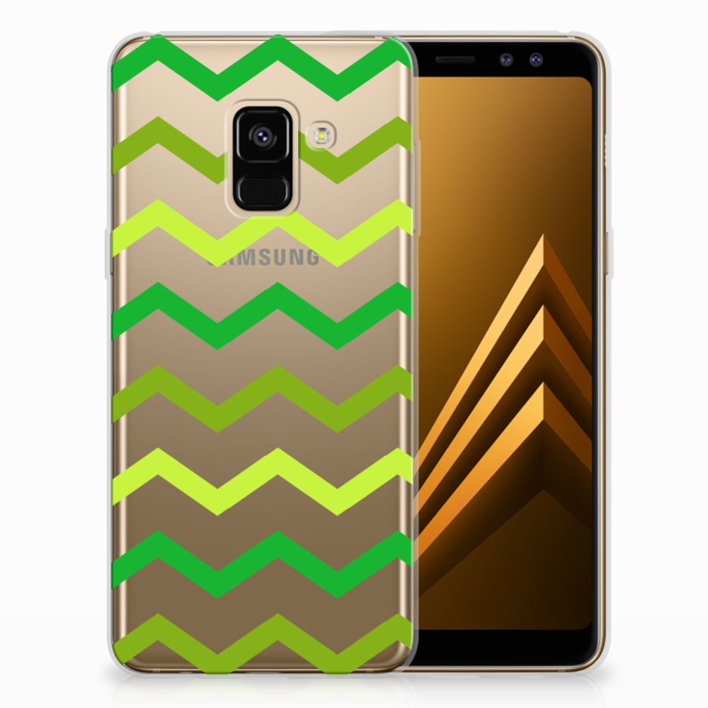 Samsung Galaxy A8 (2018) TPU bumper Zigzag Groen