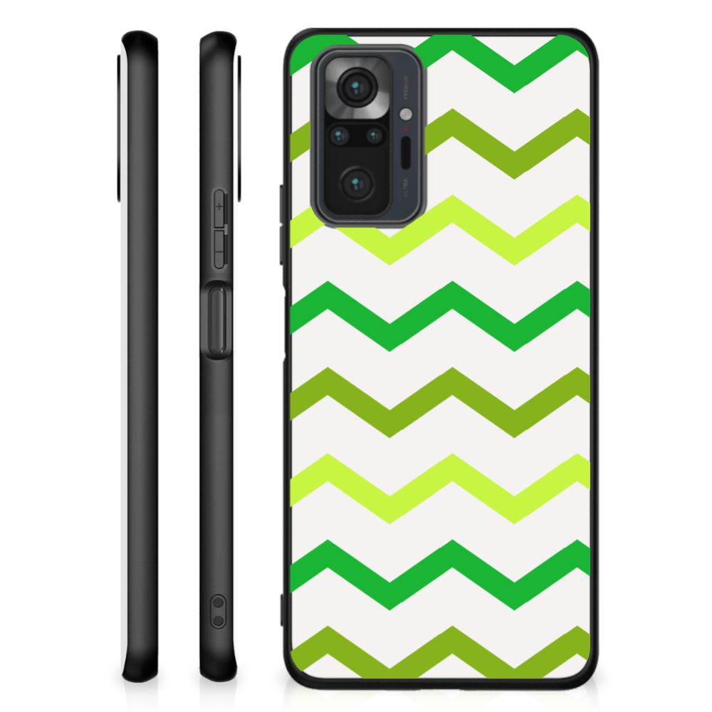 Xiaomi Redmi Note 10 Pro Back Case Zigzag Groen