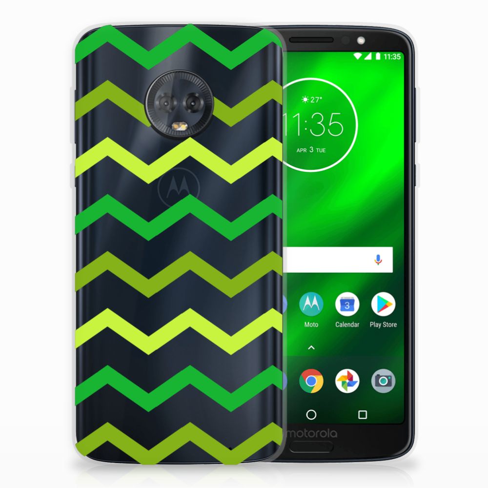 Motorola Moto G6 Plus TPU bumper Zigzag Groen