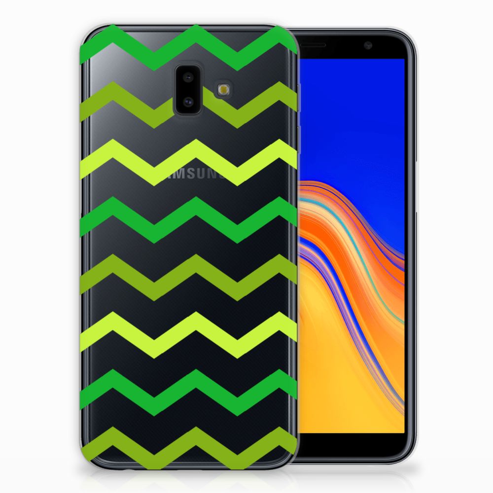 Samsung Galaxy J6 Plus (2018) TPU bumper Zigzag Groen