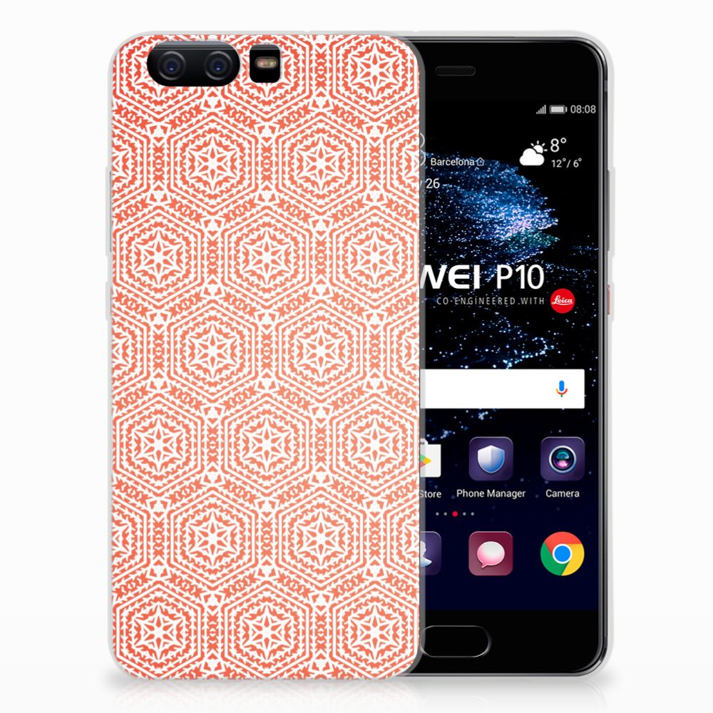 Huawei P10 Uniek TPU Hoesje Pattern Orange