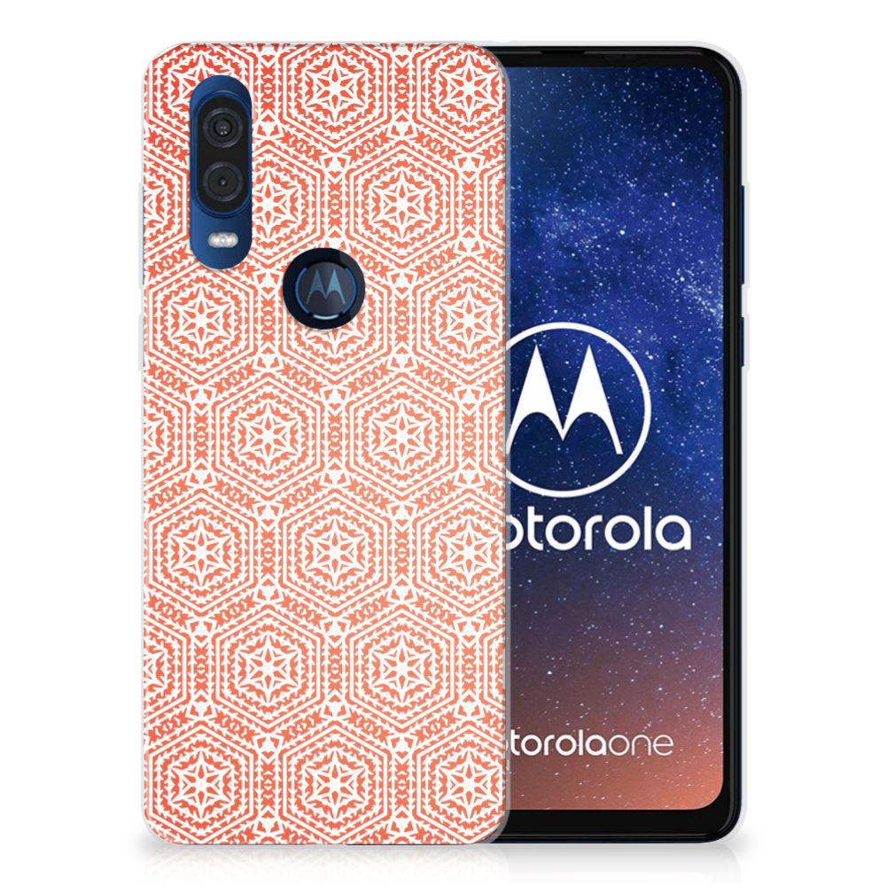 Motorola One Vision TPU bumper Pattern Orange