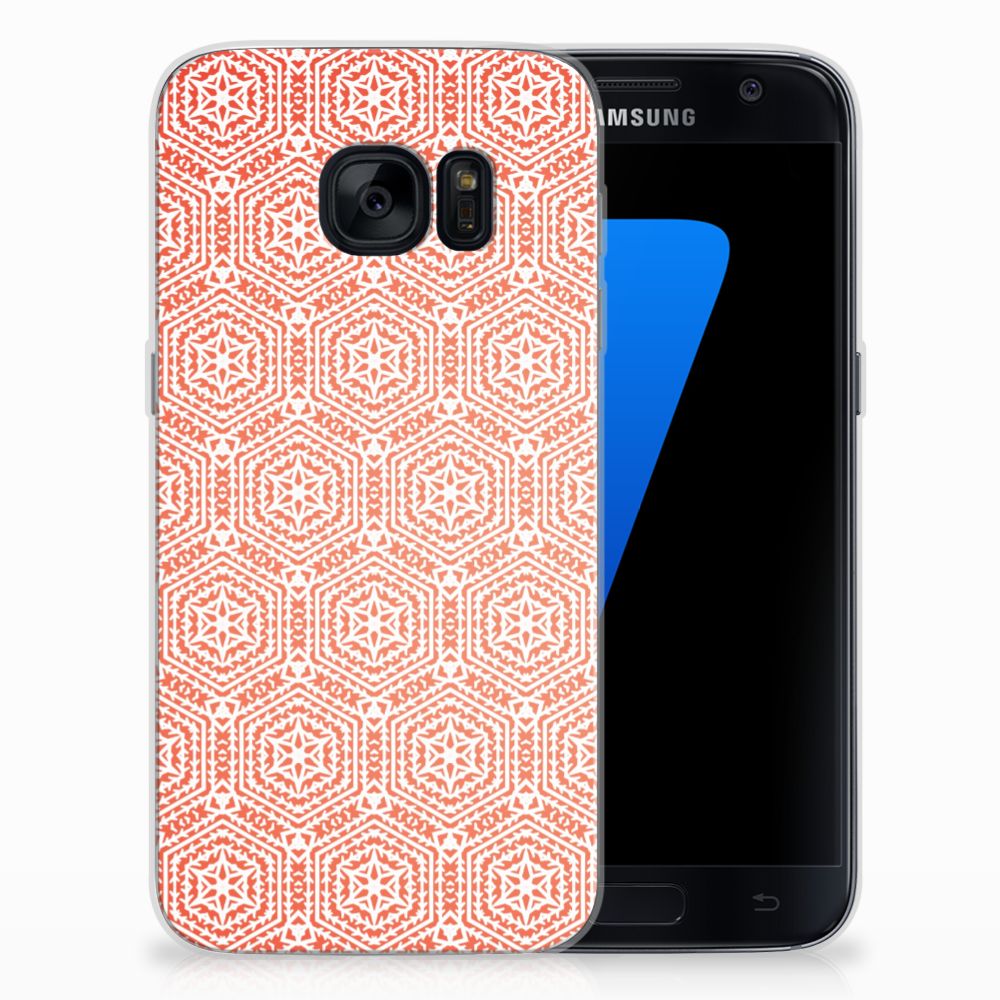 Samsung Galaxy S7 Uniek TPU Hoesje Pattern Orange