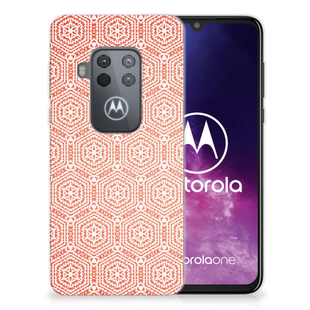 Motorola One Zoom TPU bumper Pattern Orange