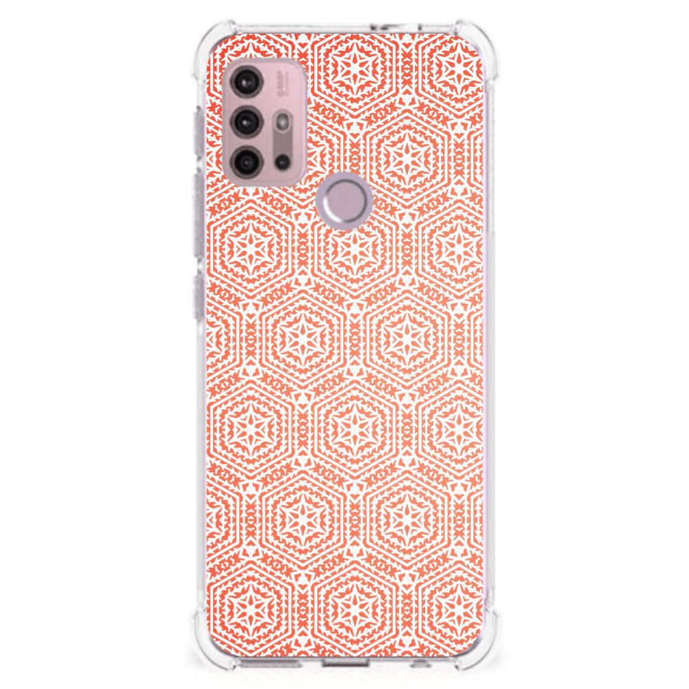 Motorola Moto G30 | G20 | G10 Doorzichtige Silicone Hoesje Pattern Orange