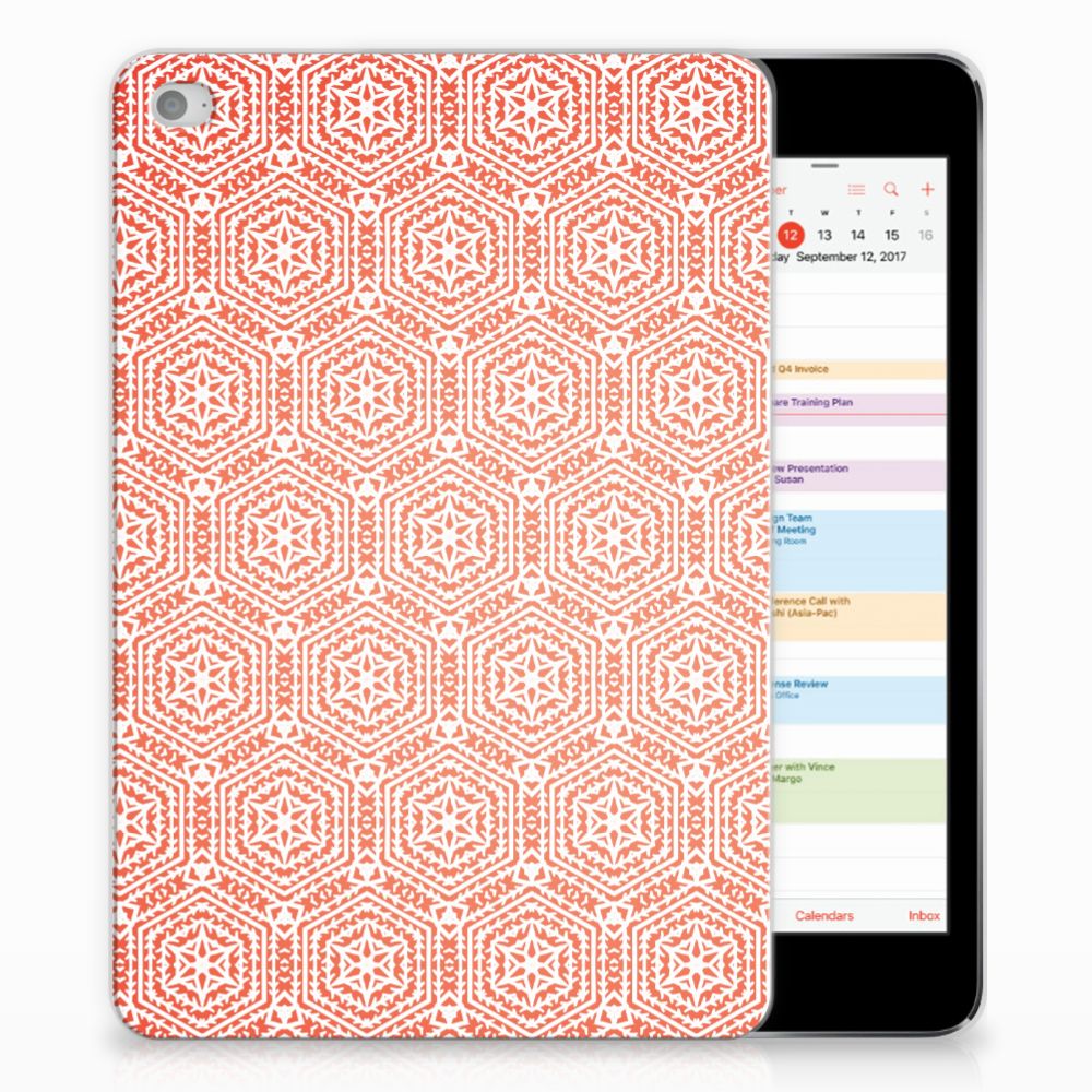 Apple iPad Mini 4 Uniek Tablethoesje Pattern Orange